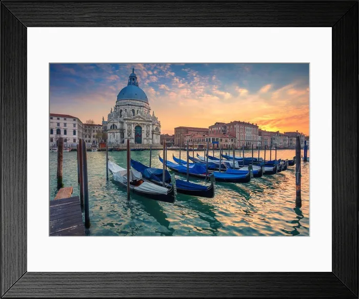 Framed Print : Venice. Cityscape image of Grand Canal in Venice, with Santa Maria della Salute Basilica in the background Framed Print : Venice. Cityscape image of Grand Canal in Venice, with Santa Maria della Salute Basilica in the background