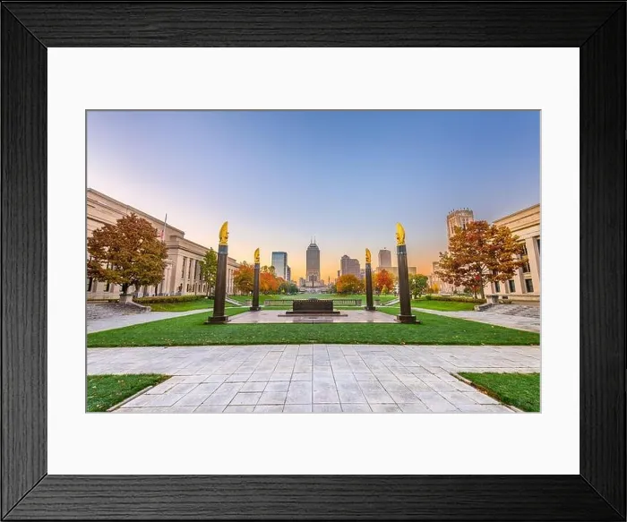 Framed Print : Indianapolis, Indiana, USA monuments and downtown skyline at dusk Framed Print : Indianapolis, Indiana, USA monuments and downtown skyline at dusk