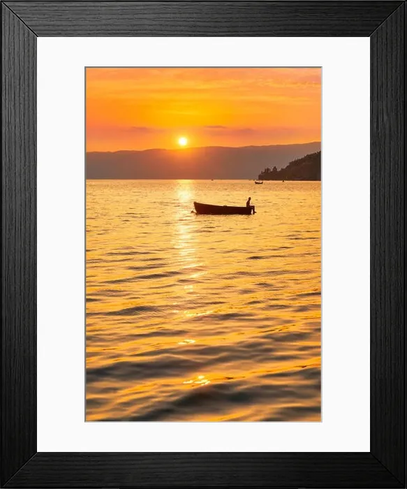 Framed Print : Ohrid Lake at sunset time, Macedonia Framed Print : Ohrid Lake at sunset time, Macedonia