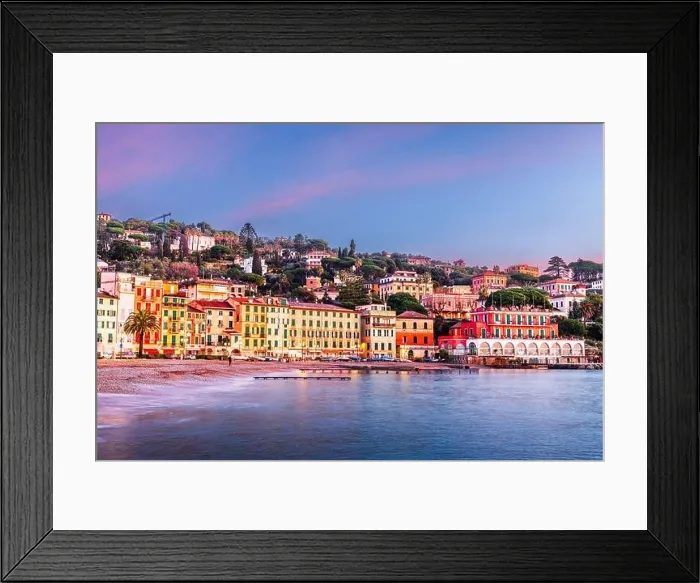 Framed Print : The coast of Santa Margherita Ligure, Italy at dawn Framed Print : The coast of Santa Margherita Ligure, Italy at dawn