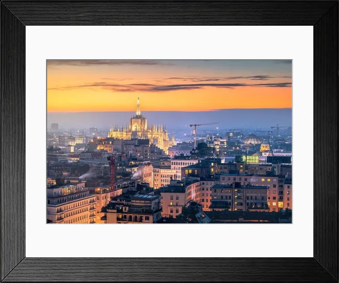 Framed Print : Milan, Italy cityscape with the Duomo at dusk Framed Print : Milan, Italy cityscape with the Duomo at dusk