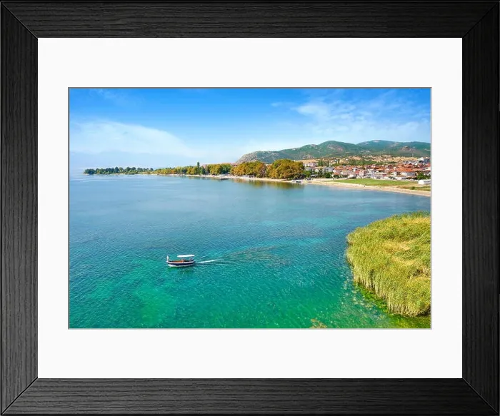 Framed Print : Motor boat on the Ohrid Lake, Macedonia, Balkans Framed Print : Motor boat on the Ohrid Lake, Macedonia, Balkans
