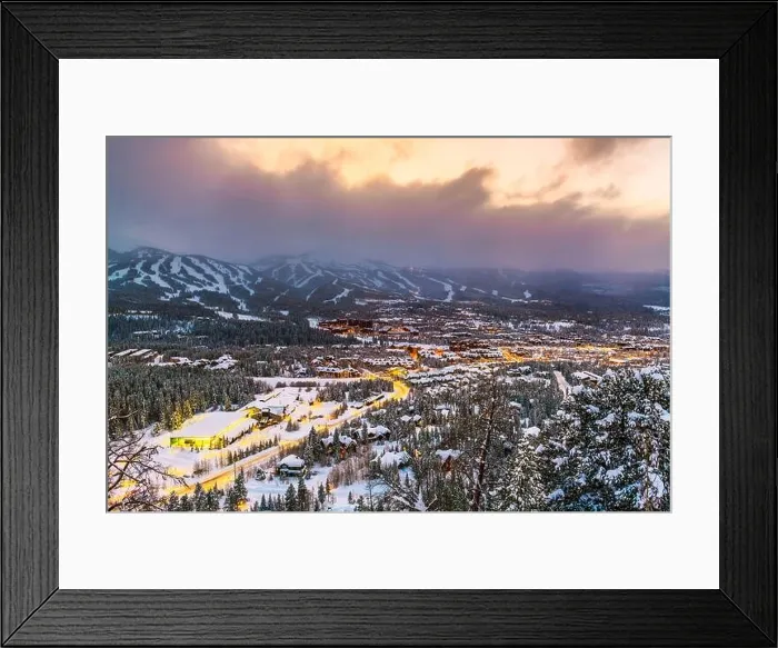 Framed Print : Breckenridge, Colorado, USA town skyline in winter at dusk Framed Print : Breckenridge, Colorado, USA town skyline in winter at dusk
