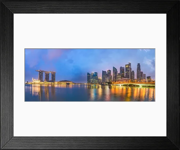 Framed Print : Singapore skyline at the bay before dawn Framed Print : Singapore skyline at the bay before dawn