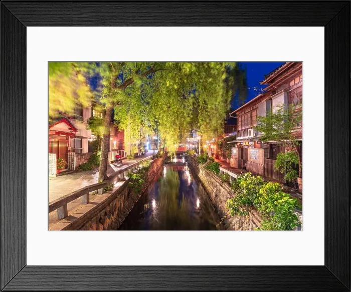 Framed Print : Shimoda, Japan on the canal of Perry road at night Framed Print : Shimoda, Japan on the canal of Perry road at night