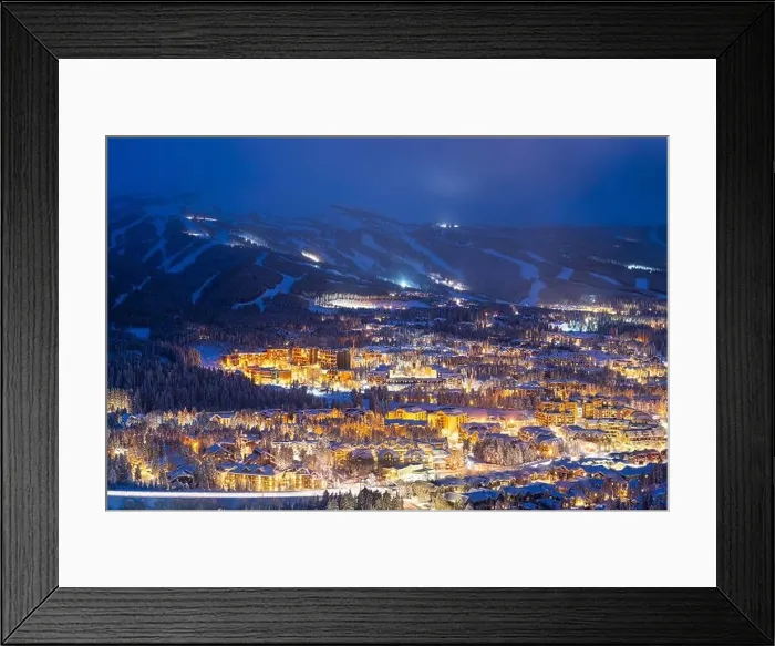 Framed Print : Breckenridge, Colorado, USA town skyline in winter at dusk Framed Print : Breckenridge, Colorado, USA town skyline in winter at dusk