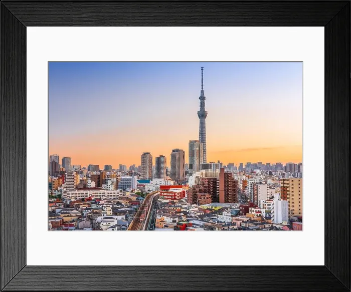 Framed Print : Tokyo, Japan Sumida skyline at dusk Framed Print : Tokyo, Japan Sumida skyline at dusk