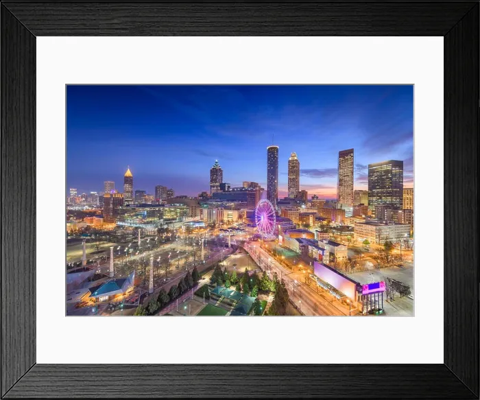 Framed Print : Atlanta, Georgia, USA downtown skyline at dawn Framed Print : Atlanta, Georgia, USA downtown skyline at dawn