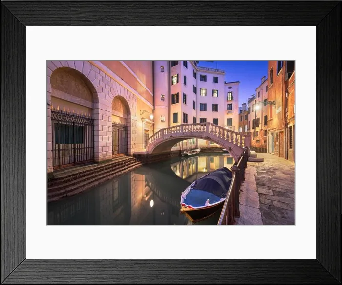 Framed Print : Venice, Italy canals and bridges at twilight Framed Print : Venice, Italy canals and bridges at twilight