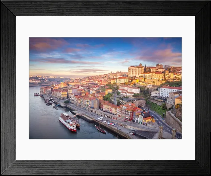 Framed Print : Porto, Portugal. Aerial cityscape image of Porto, Portugal during sunrise Framed Print : Porto, Portugal. Aerial cityscape image of Porto, Portugal during sunrise