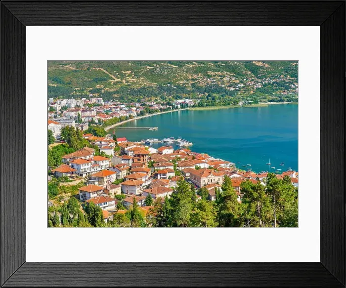Framed Print : Aerial viev of Ohrid city, Macedonia Framed Print : Aerial viev of Ohrid city, Macedonia
