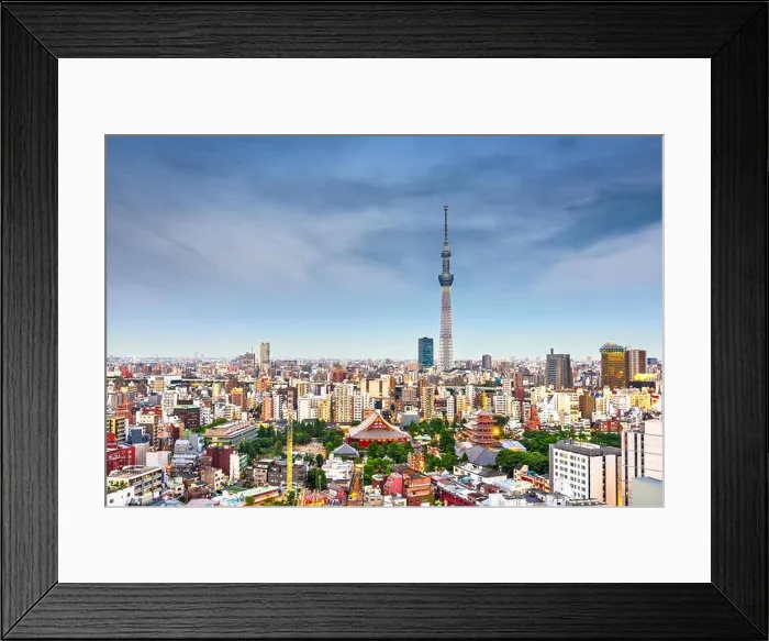 Framed Print : Tokyo, Japan Skyline from Asakusa at twilight Framed Print : Tokyo, Japan Skyline from Asakusa at twilight