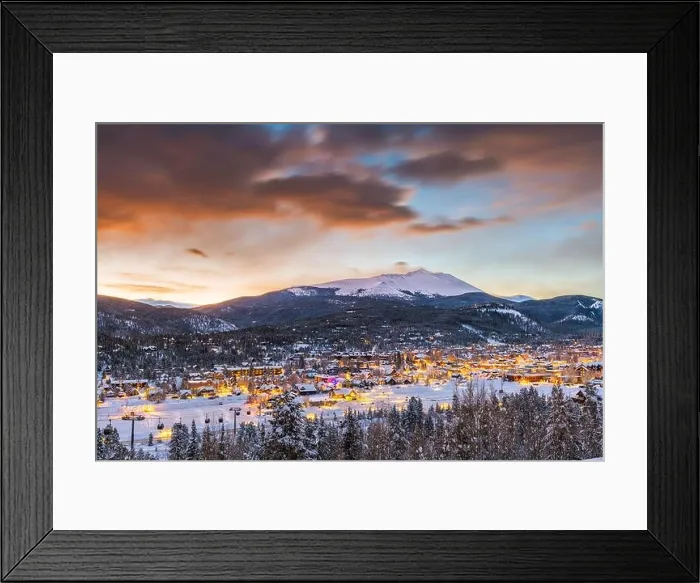 Framed Print : Breckenridge, Colorado, USA town skyline in winter at dusk Framed Print : Breckenridge, Colorado, USA town skyline in winter at dusk