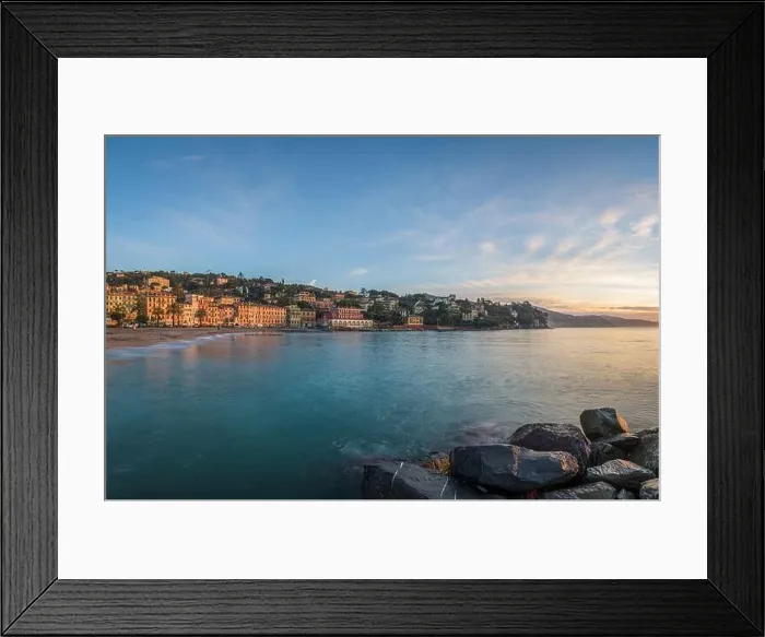 Framed Print : The coast of Santa Margherita Ligure, Italy at dawn Framed Print : The coast of Santa Margherita Ligure, Italy at dawn