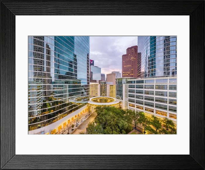 Framed Print : Houston, Texas, USA downtown cityscape and modern architecture Framed Print : Houston, Texas, USA downtown cityscape and modern architecture