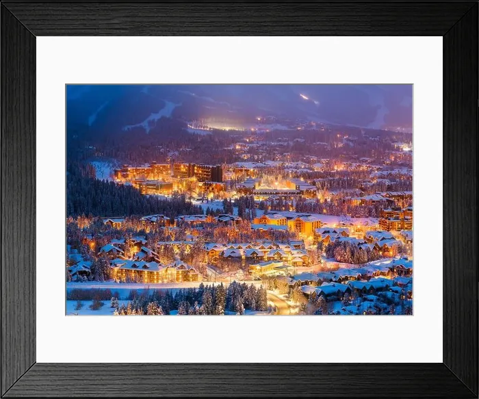 Framed Print : Breckenridge, Colorado, USA town skyline in winter at dusk Framed Print : Breckenridge, Colorado, USA town skyline in winter at dusk