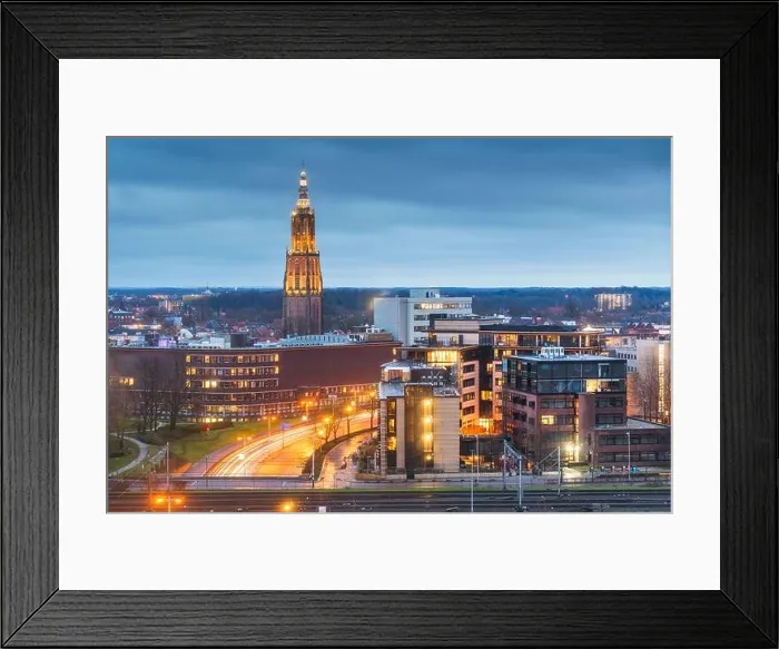 Framed Print : Amersfoort, Netherlands town skyline at dusk Framed Print : Amersfoort, Netherlands town skyline at dusk