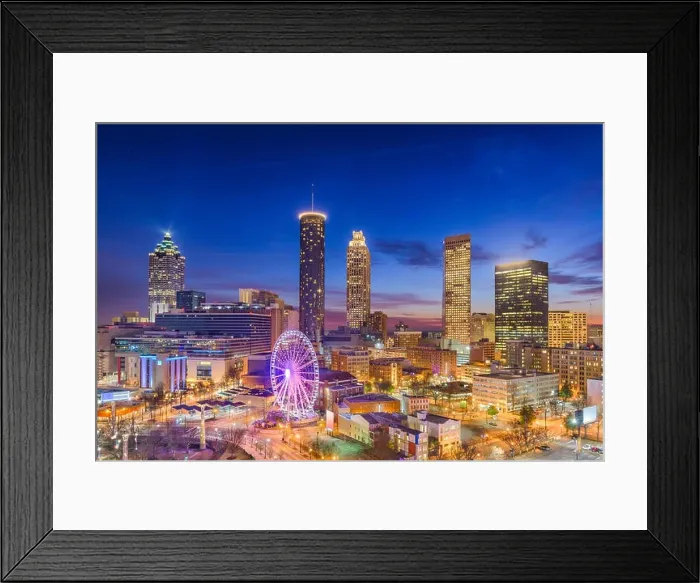 Framed Print : Atlanta, Georgia, USA downtown skyline at dawn Framed Print : Atlanta, Georgia, USA downtown skyline at dawn