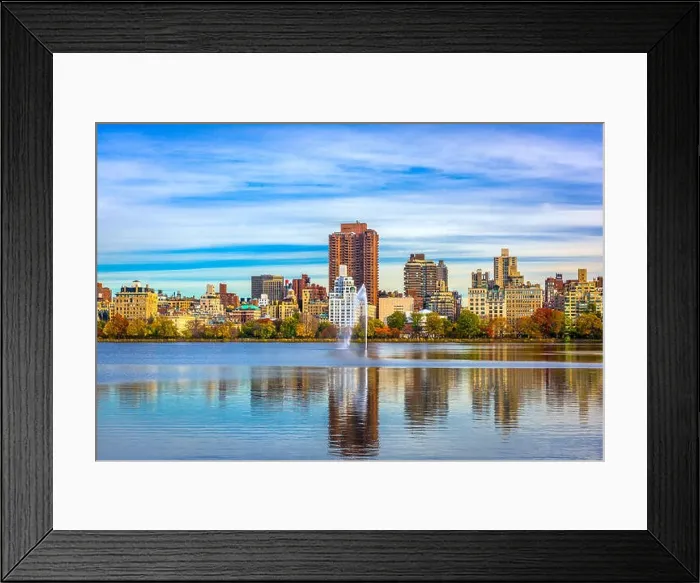 Framed Print : New York, New York at Central Park and reservoir in autumn season Framed Print : New York, New York at Central Park and reservoir in autumn season