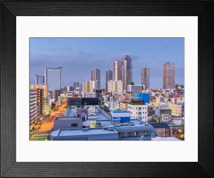 Framed Print : Kawasaki, Kanagawa, Japan skyline Framed Print : Kawasaki, Kanagawa, Japan skyline