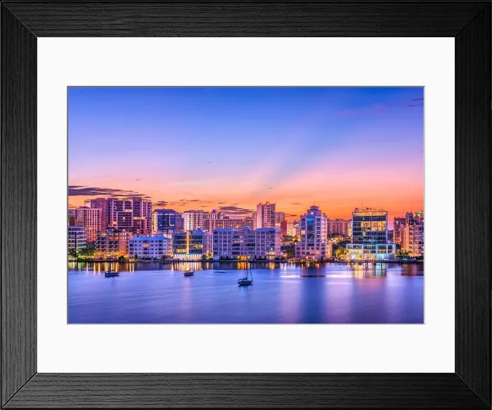 Framed Print : Sarasota, Florida, USA skyline on the bay Framed Print : Sarasota, Florida, USA skyline on the bay
