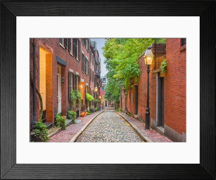 Framed Print : Acorn Street in Boston, Massachusetts, USA Framed Print : Acorn Street in Boston, Massachusetts, USA