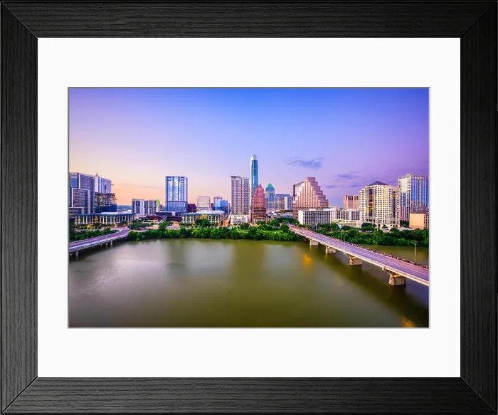 Framed Print : Austin, Texas, USA downtown skyline Framed Print : Austin, Texas, USA downtown skyline