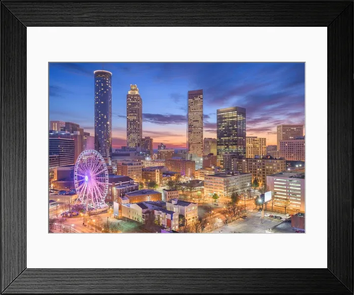 Framed Print : Atlanta, Georgia, USA downtown skyline at dawn Framed Print : Atlanta, Georgia, USA downtown skyline at dawn