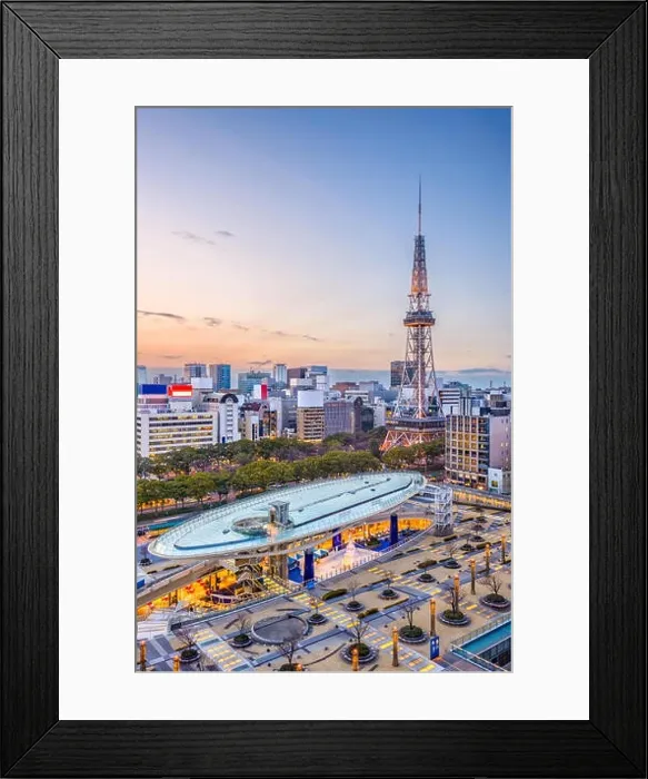 Framed Print : Nagoya, Japan downtown city skyline