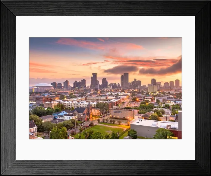 Framed Print : New Orleans, Louisiana, USA downtown city skyline at dawn Framed Print : New Orleans, Louisiana, USA downtown city skyline at dawn