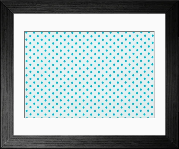 Framed Print : Polka dots in white and blue pattern fabric Framed Print : Polka dots in white and blue pattern fabric