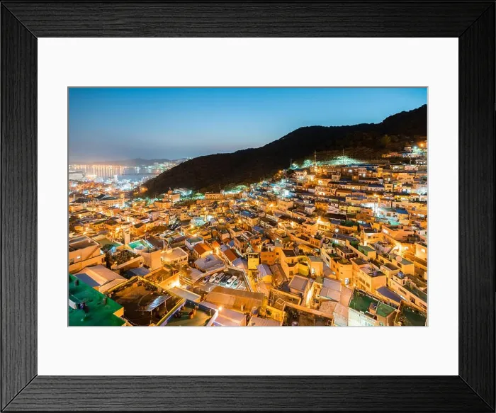Framed Print : Gamcheon Culture Village at night in Busan, South Korea Framed Print : Gamcheon Culture Village at night in Busan, South Korea