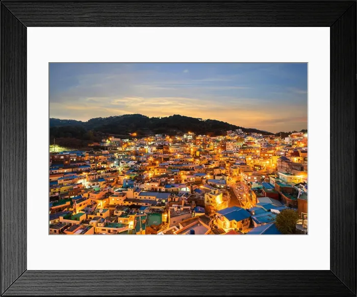 Framed Print : Gamcheon Culture Village at night in Busan, South Korea Framed Print : Gamcheon Culture Village at night in Busan, South Korea