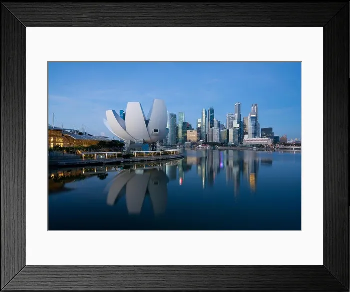 Framed Print : Panorama of Singapore business district skyline and Singapore skyscraper in night at Marina Bay, Singapore Framed Print : Panorama of Singapore business district skyline and Singapore skyscraper in night at Marina Bay, Singapore