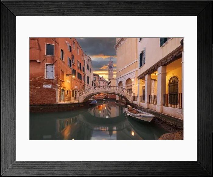 Framed Print : Venice, Italy canals and bridges at twilight Framed Print : Venice, Italy canals and bridges at twilight