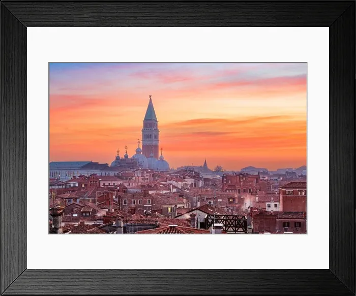 Framed Print : Venice, Italy skyline with St. Mark's Cathedral at dusk Framed Print : Venice, Italy skyline with St. Mark's Cathedral at dusk