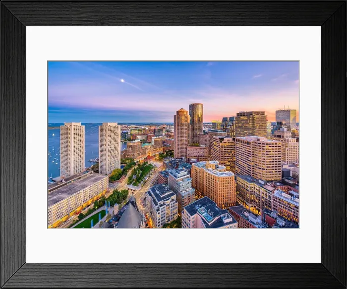 Framed Print : Boston, Massachusetts, USA downtown cityscape at dusk Framed Print : Boston, Massachusetts, USA downtown cityscape at dusk