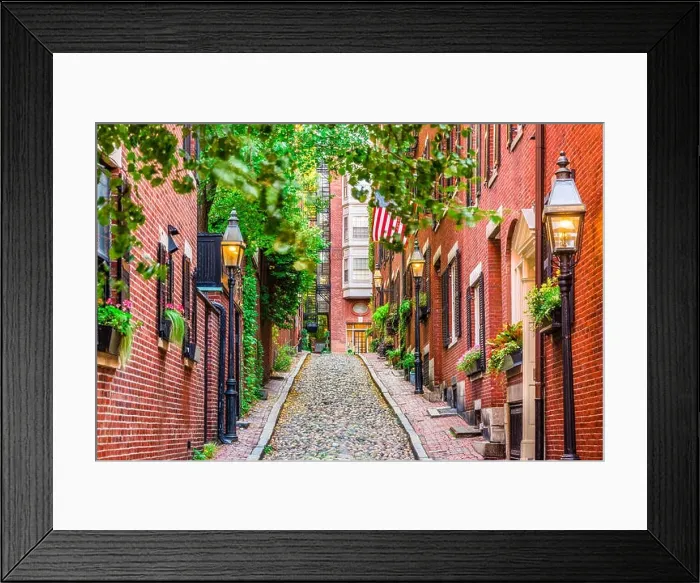 Framed Print : Acorn Street in Boston, Massachusetts, USA Framed Print : Acorn Street in Boston, Massachusetts, USA