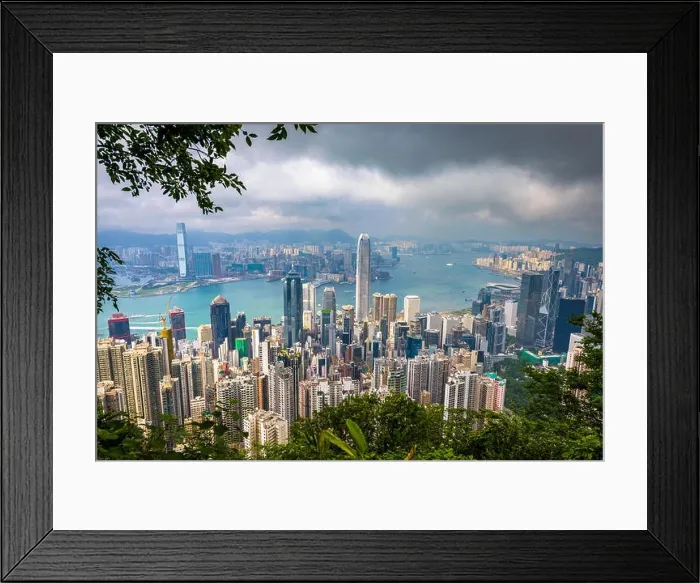 Framed Print : Hong Kong, China skyline from Victoria Peak Framed Print : Hong Kong, China skyline from Victoria Peak