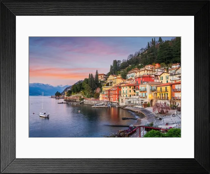 Framed Print : Varenna, Italy on Lake Como at dusk Framed Print : Varenna, Italy on Lake Como at dusk