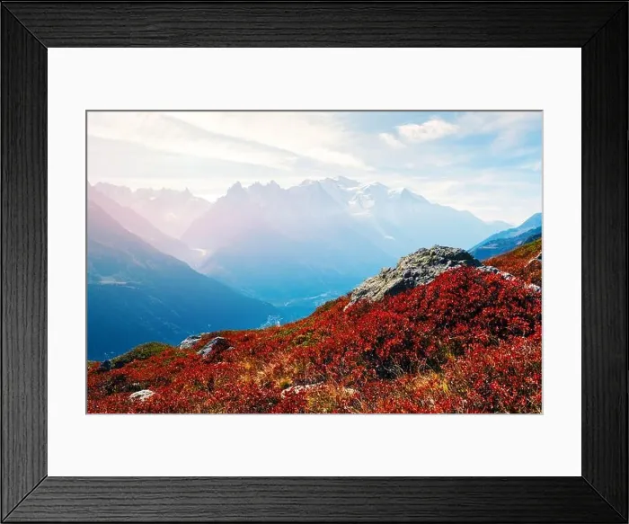 Framed Print : Amazing view on Monte Bianco mountains range with with Monblan on background. Vallon de Berard Nature Preserve, Chamonix, Graian Alps Framed Print : Amazing view on Monte Bianco mountains range with with Monblan on background. Vallon de Berard Nature Preserve, Chamonix, Graian Alps