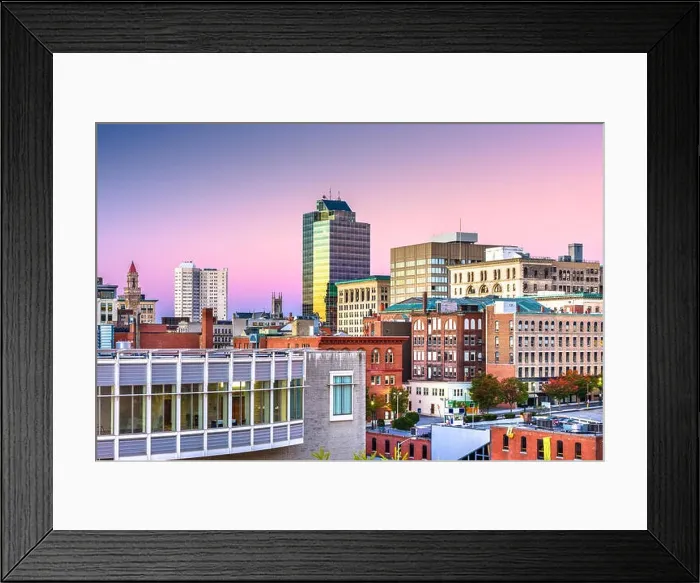 Framed Print : Worcester, Massachusetts, USA downtown city skyline Framed Print : Worcester, Massachusetts, USA downtown city skyline