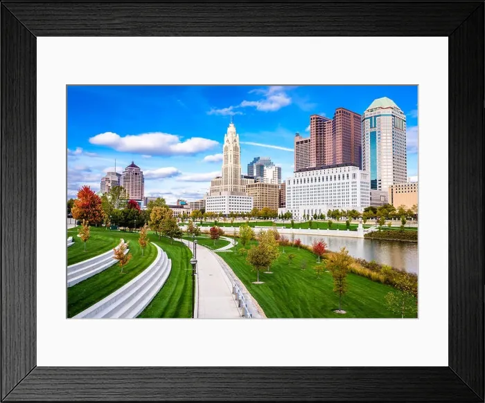 Framed Print : Columbus, Ohio, USA skyline on the Scioto River Framed Print : Columbus, Ohio, USA skyline on the Scioto River