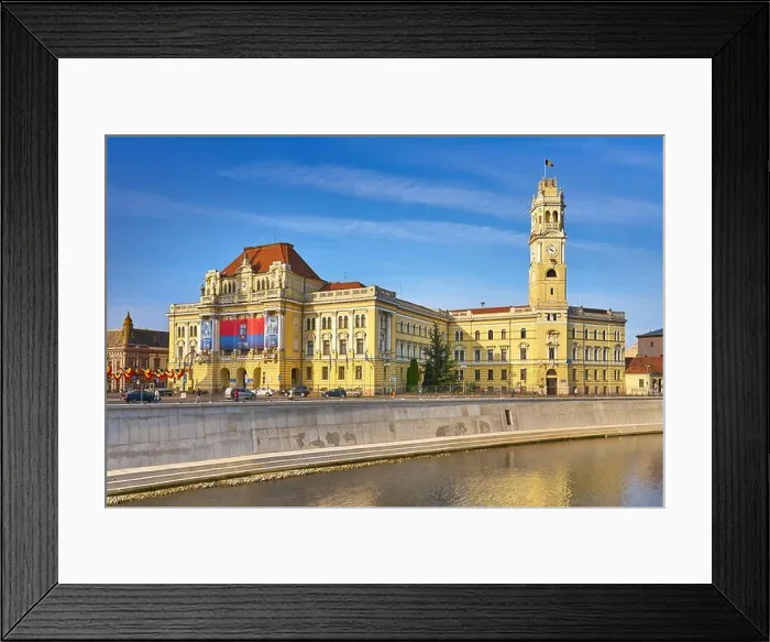 Framed Print : Oradea City Hall and the Clock Tower, Romania Framed Print : Oradea City Hall and the Clock Tower, Romania