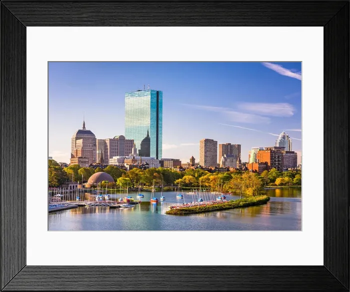 Framed Print : Boston, Massachusetts, USA city skyline on the river