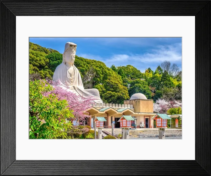 Framed Print : Kyoto, Japan spring at Ryozen Kannon Framed Print : Kyoto, Japan spring at Ryozen Kannon