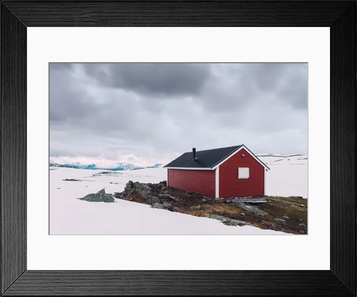 Framed Print : Typical norwegian red wooden house Framed Print : Typical norwegian red wooden house