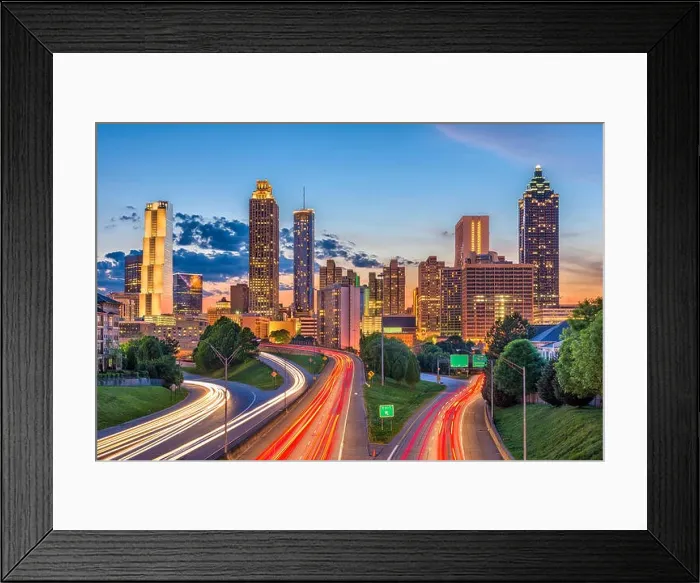 Framed Print : Atlanta, Georgia, USA downtown city skyline Framed Print : Atlanta, Georgia, USA downtown city skyline