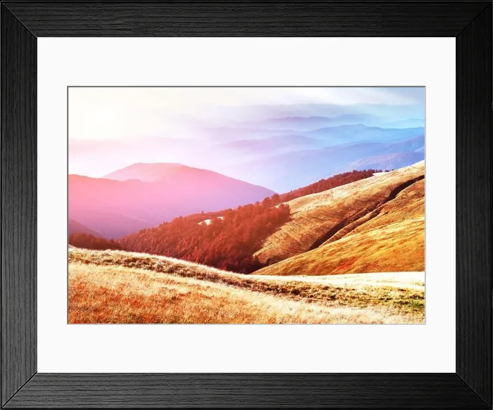 Framed Print : Picturesque autumn mountains with red beech forest in the Carpathian mountains. Landscape photography Framed Print : Picturesque autumn mountains with red beech forest in the Carpathian mountains. Landscape photography