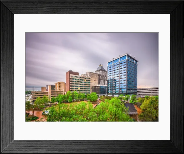 Framed Print : Greensboro, North Carolina, USA downtown skyline Framed Print : Greensboro, North Carolina, USA downtown skyline